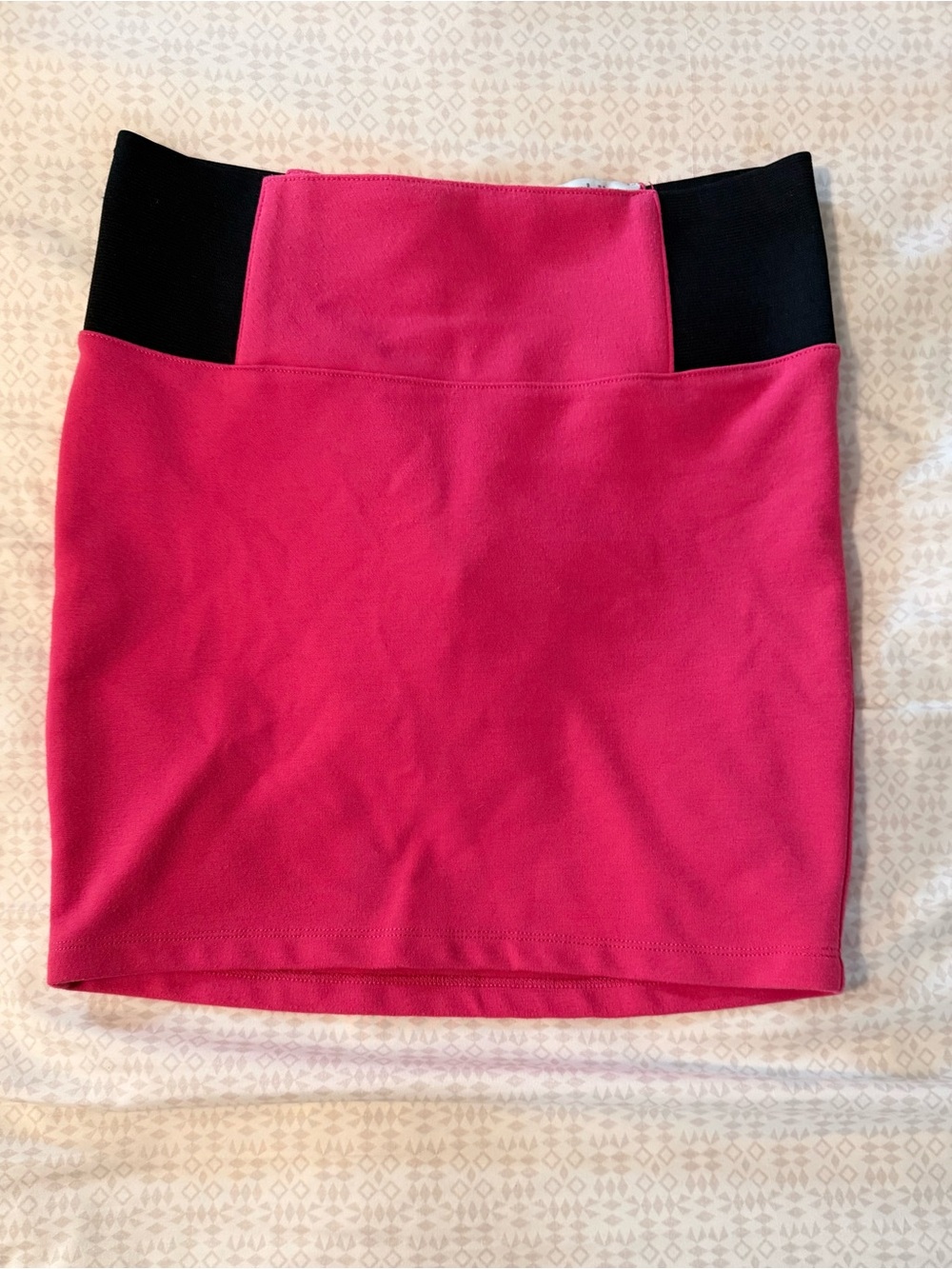 Charlotte Russe Pink Mini Skirt with Black Side Panels